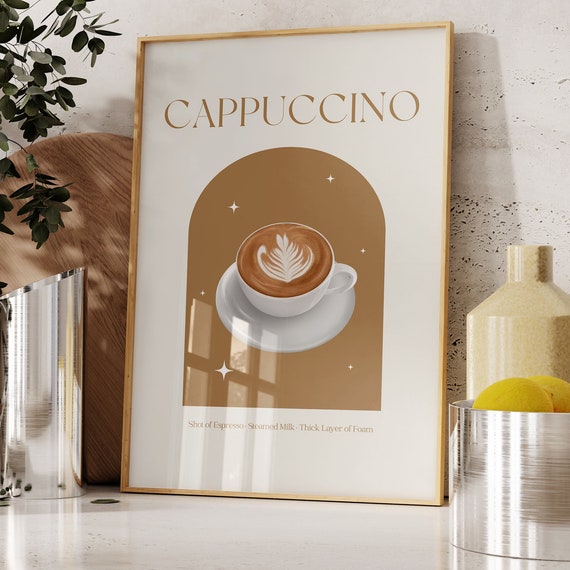 Cappuccino Coffee Print Coffee Poster Coffee Nook Wall Art Print Trendy Kitchen Print Coffee Shop Print Cafe Print