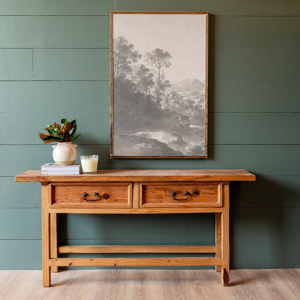 Black and White Vintage Nature Scene, Neutral Art Print - Image 3