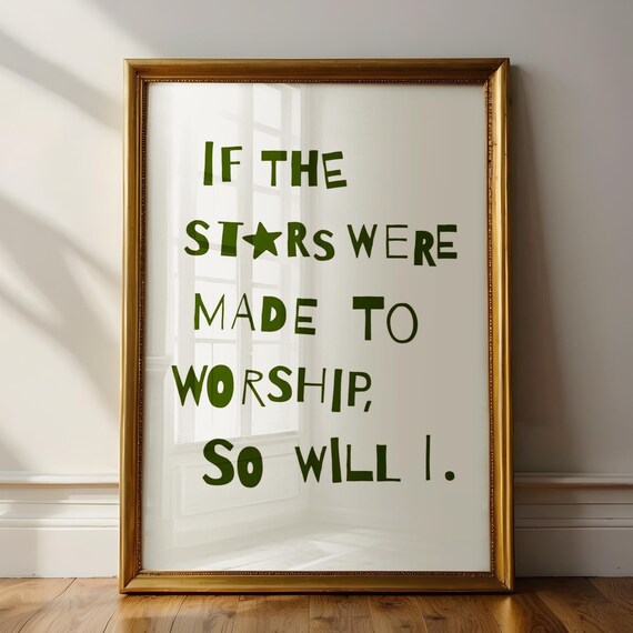 Stars Were Made To Worship Religious Prints Religious Wall Art Typography Wall Art Bible Art Print