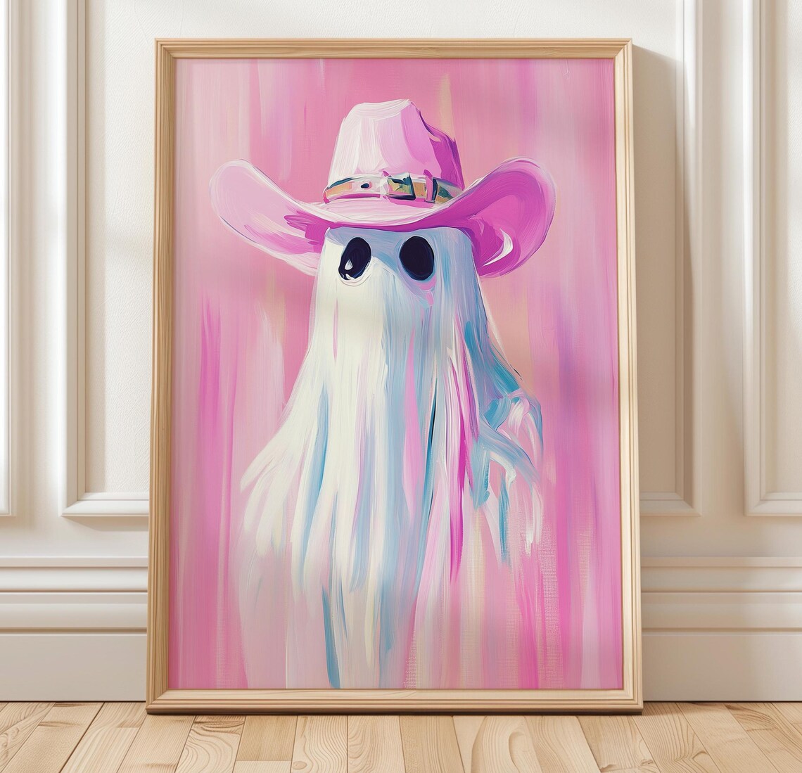 Cowgirl Wall Art, Pink Western Halloween Poster