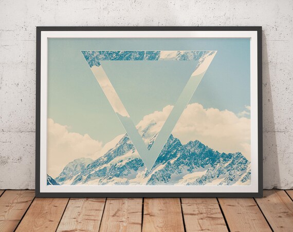 Geometric Decor Mountain Print Minimalist Print Geometric Art Nordic Wall Art Minimalist Wall Art Poster Scandinavian