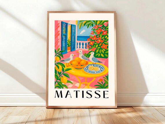 Henri Matisse Seagulls With Lemons Mediterranean Terrace Art Poster