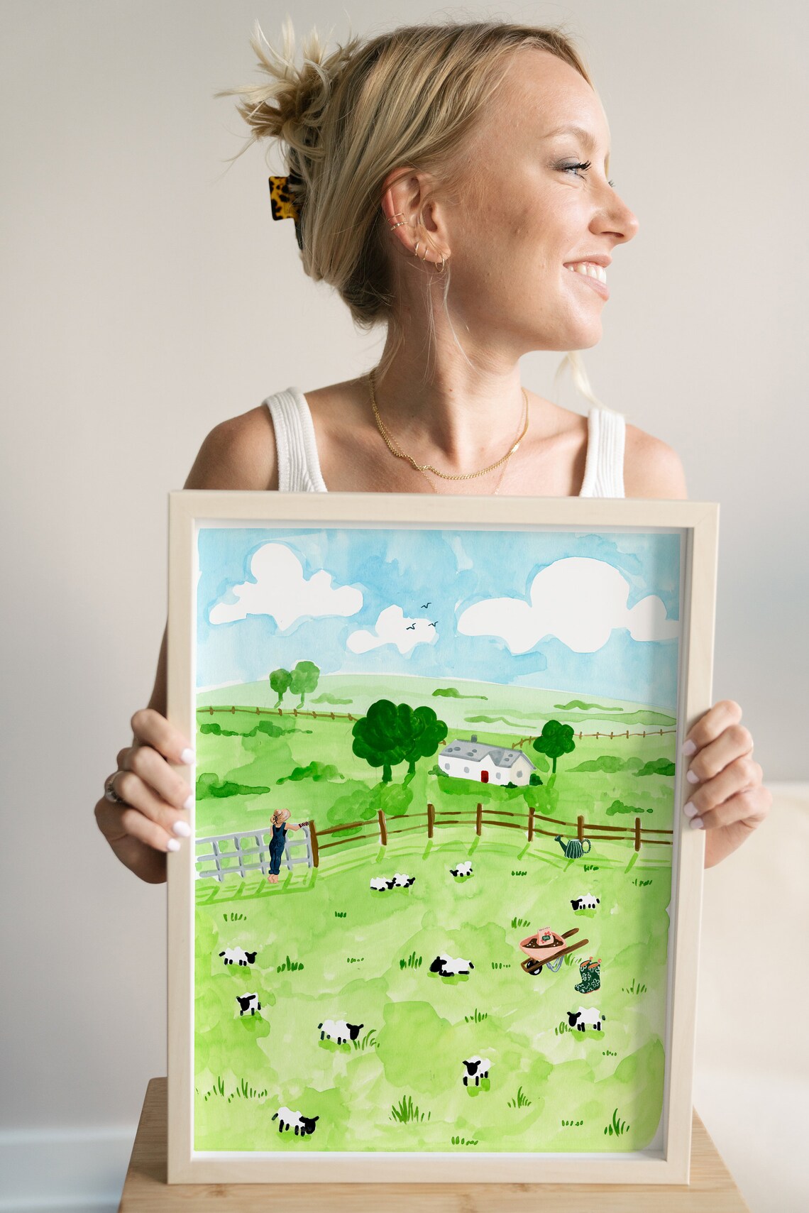 Sheep Field Painting Ireland Art Print, Farmhouse Decor - Image 3