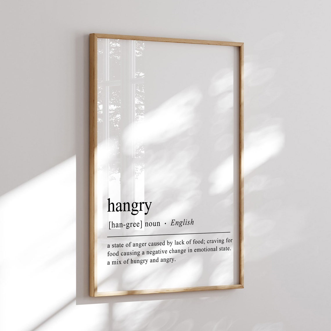 Hangry Dictionary Definition Funny Kitchen Food Lover Humor Poster - Image 3
