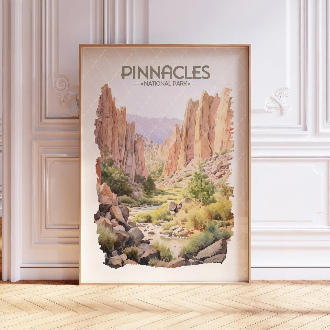 Pinnacles National Park Watercolor Travel Poster