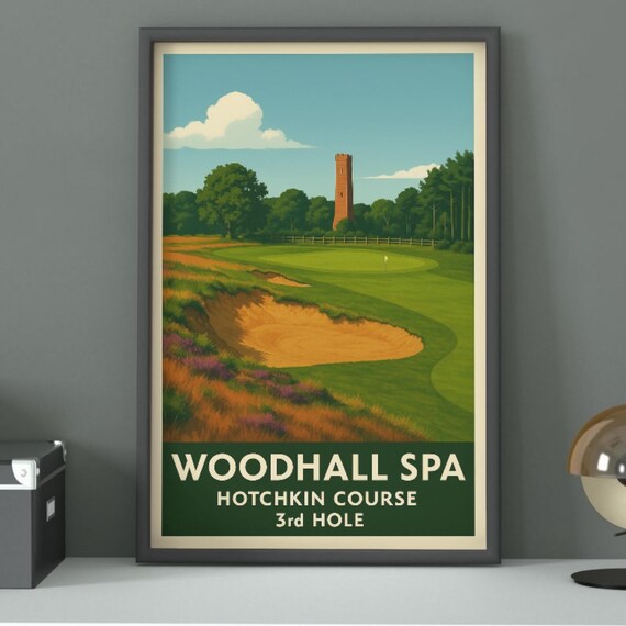 Woodhall Spa Hotchkin Course 3rd Hole Vintage Golf Travel Poster