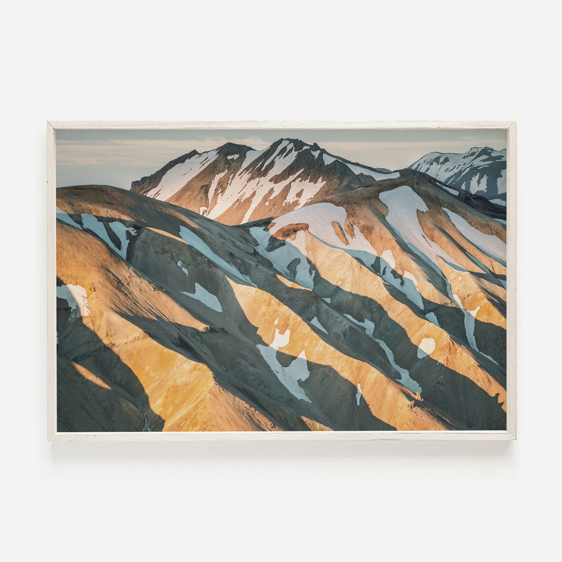 Fjallabak Iceland Mountain Peaks With Snow In Golden Light Poster