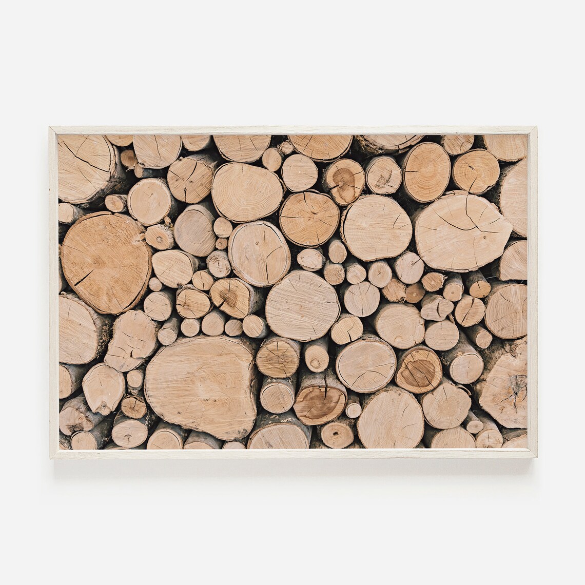 Log Pile Print, Rustic Tree Ring Wall Art