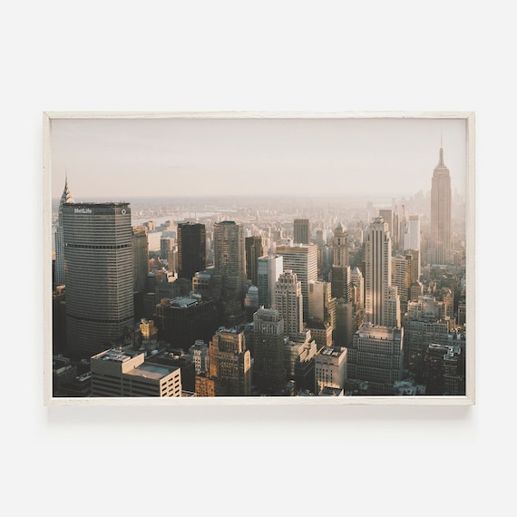 New York City Skyline MetLife Empire State Aerial Photo Poster