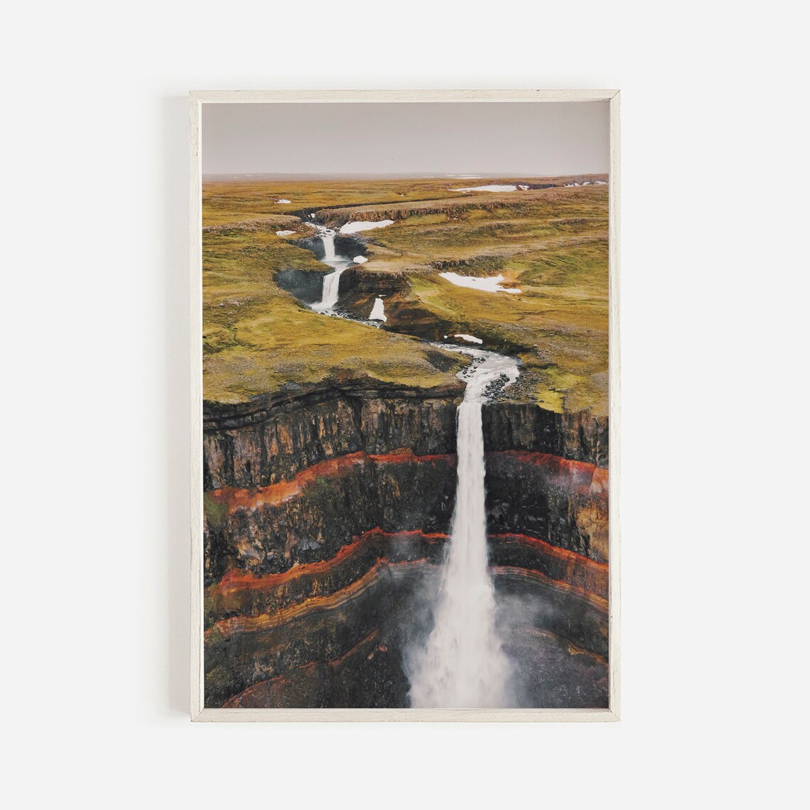 Haifoss Waterfall Iceland Travel Poster, Nordic Decor