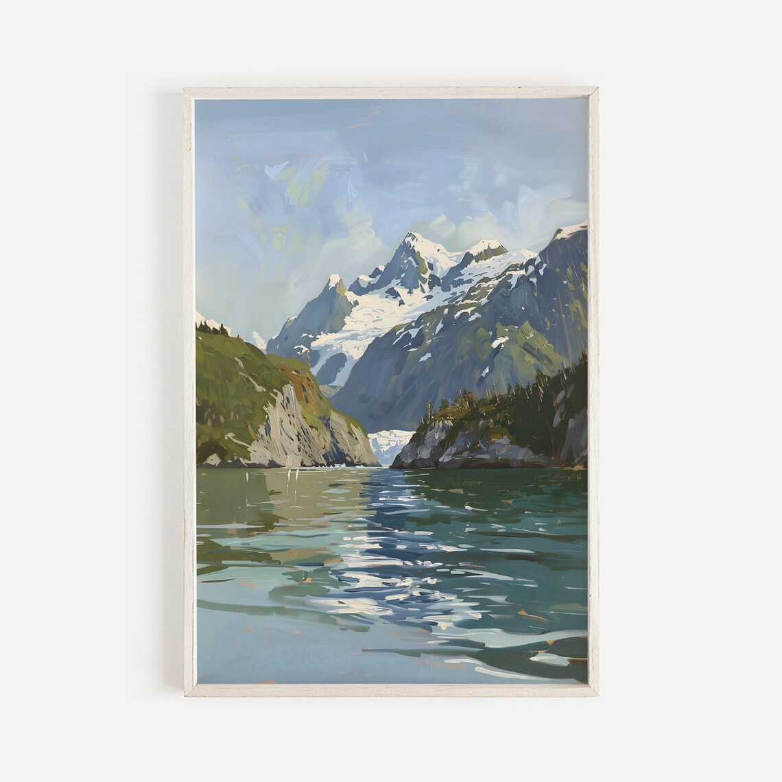 Kenai Fjords Glacier Bay Alaska Vertical Fjord Painting Wall Poster