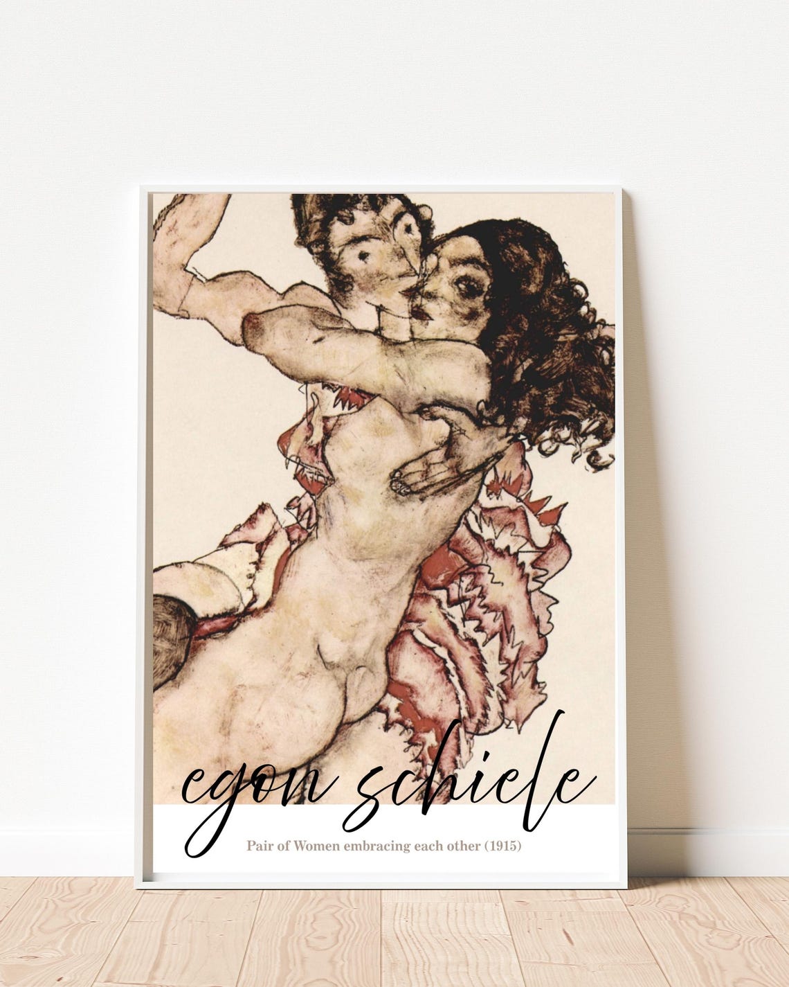 Egon Schiele Pair Of Women Embracing 1915 Figurative Art Poster