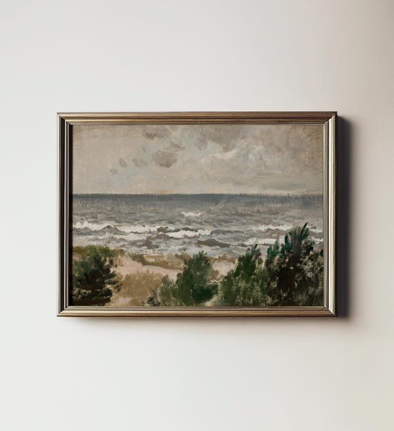 Rustic Summer Coastal Art Print, Vintage Seaside