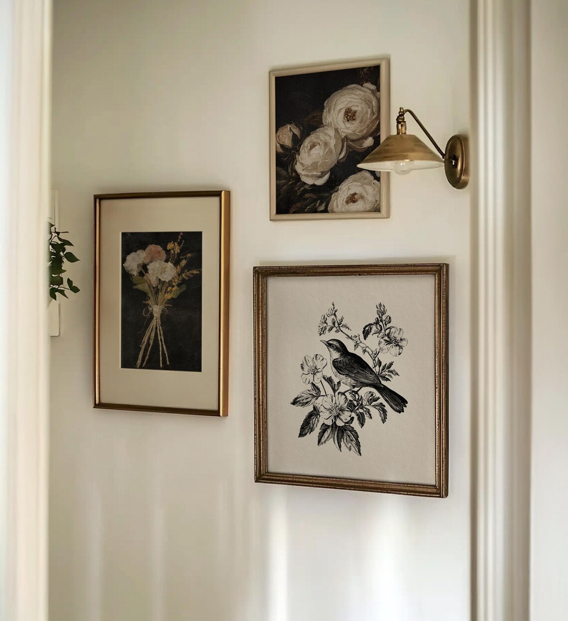Rustic Wild Flower Painting, Dark Botanical Wall Art Print - Image 3