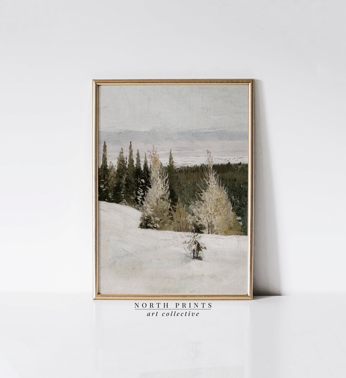 Winter Country Forest Painting Christmas Art Print - Image 2