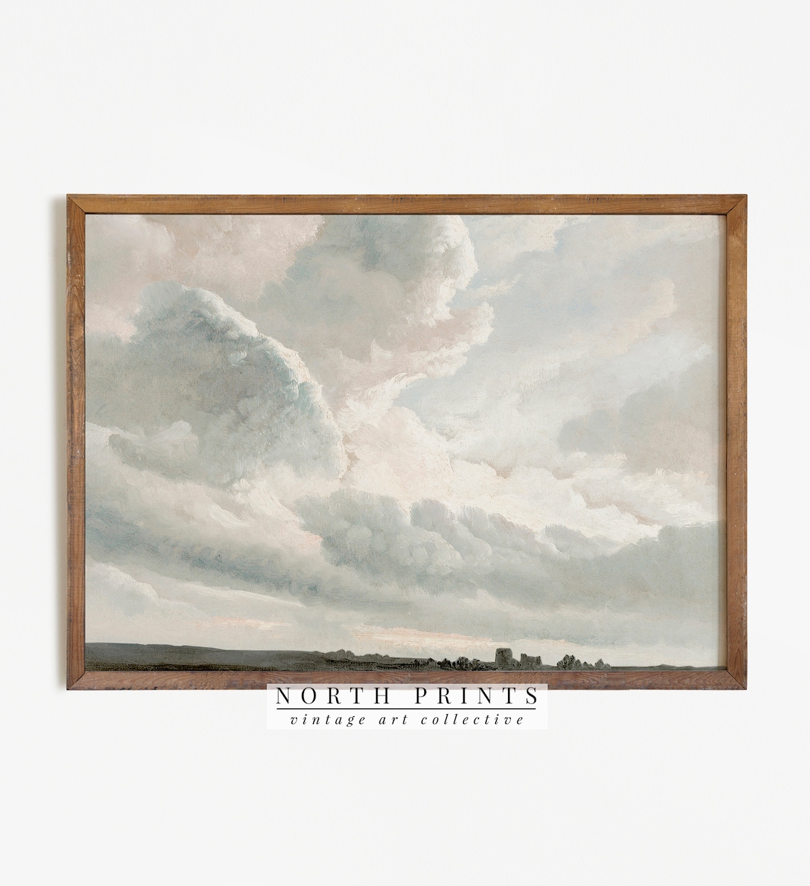 Cloud Oil Painting, French Countryside Nursery Art Print