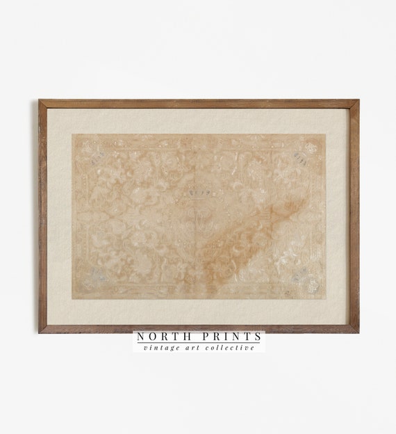 Antique Tapestry Neutral Horizontal Textile Art Print