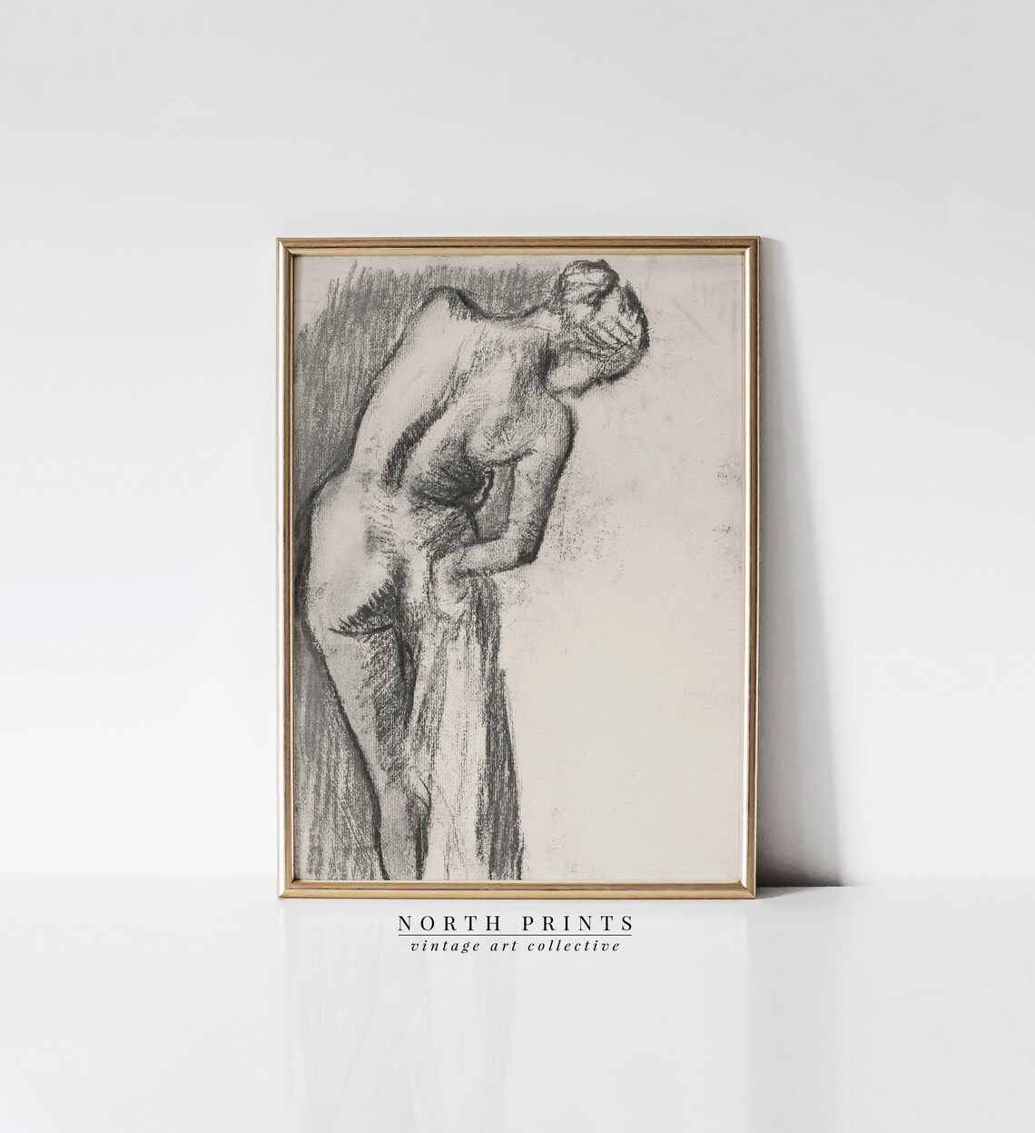 Antique Nude Drawing, Vintage Sketch Bathroom Decor - Image 4