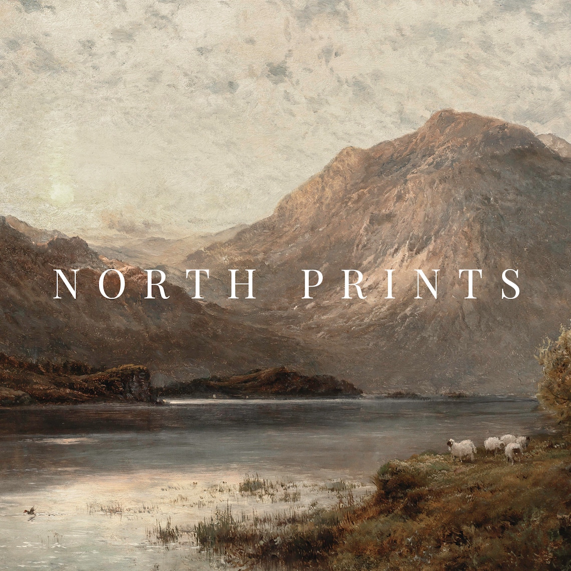 Vintage Lake Landscape Painting, Scotland Highland Print - Image 3
