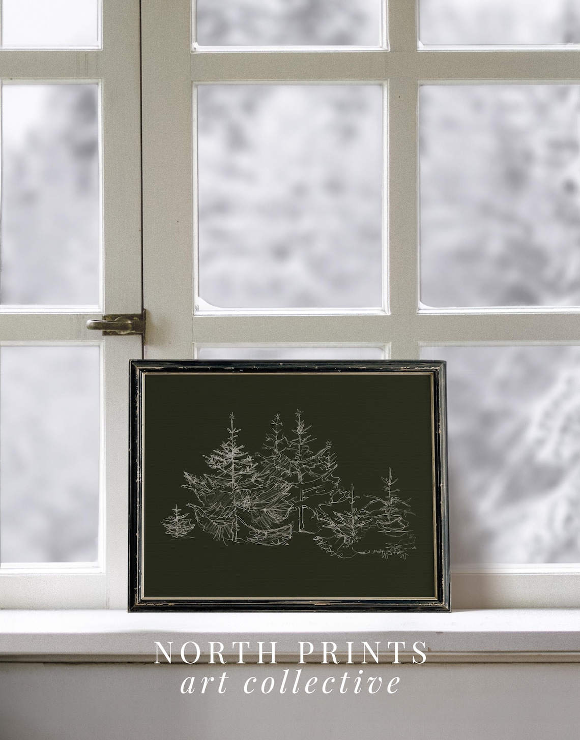 Winter Pine Tree Green Art Print, Holiday Decor - Image 3