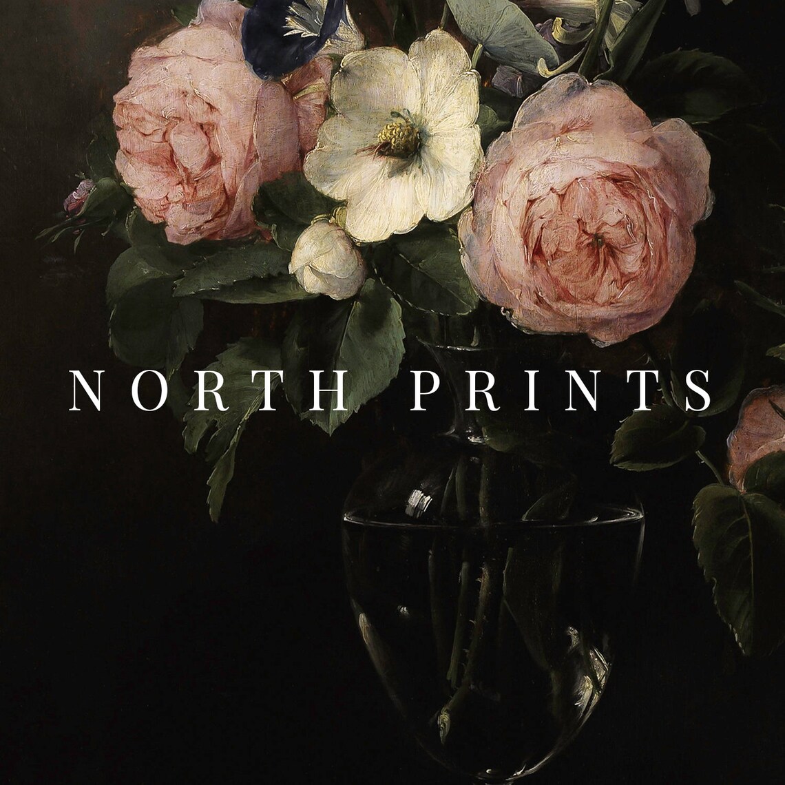 Moody Vintage Floral Painting, Dark Academia Art Print - Image 4