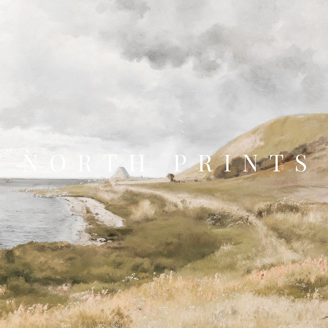 Coastal Neutral Vintage Painting Art Print - Image 2
