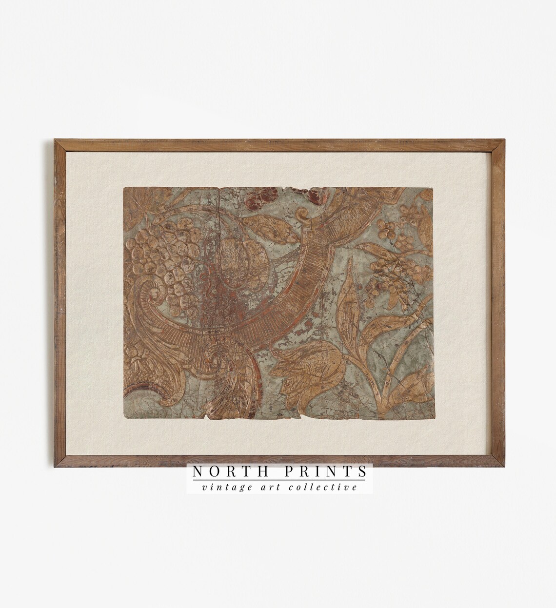 Vintage Boho Antique Textile Art Print, North Prints