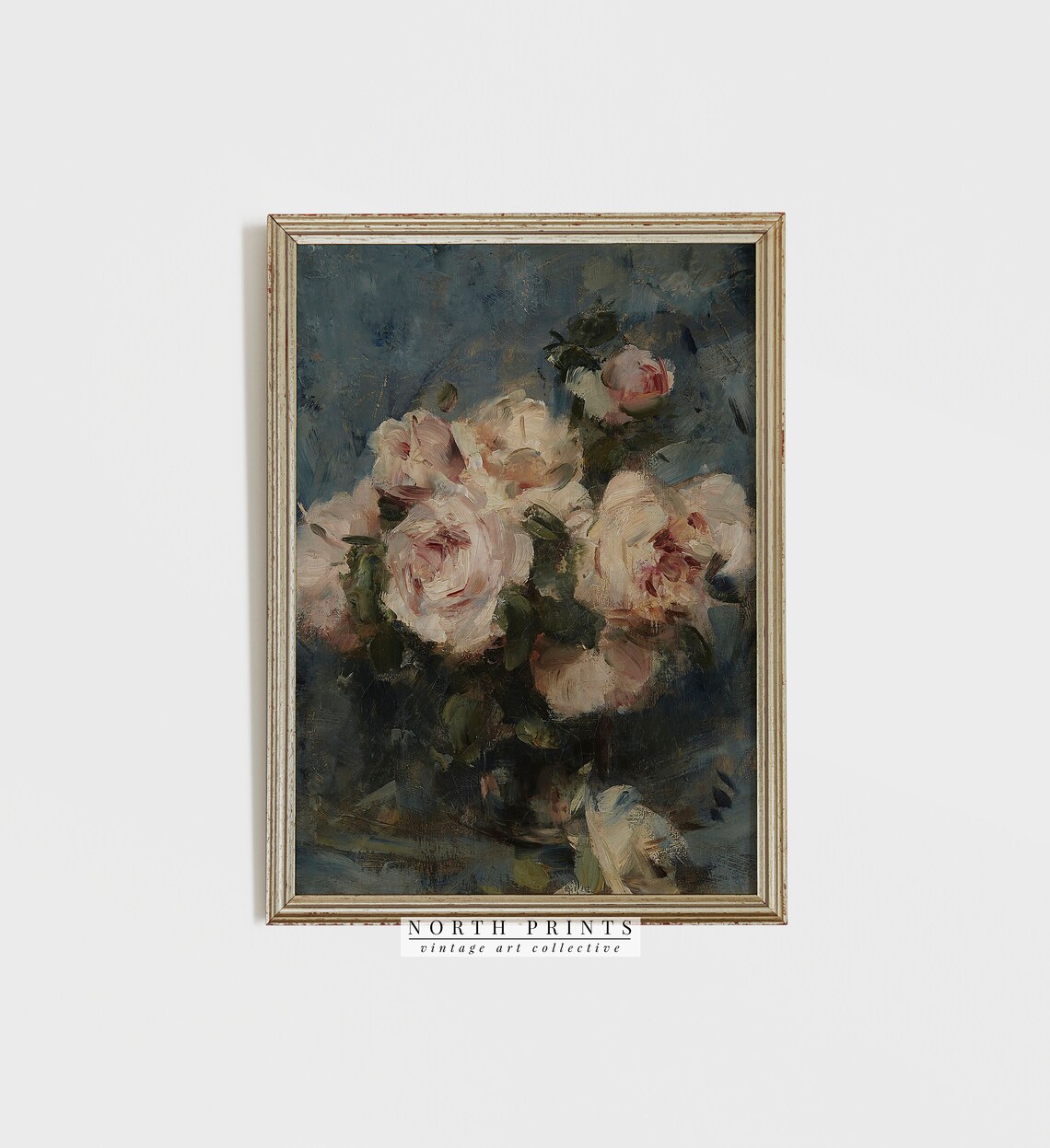 Moody Roses Still Life Painting, Romantic Vintage Art Print - Image 2