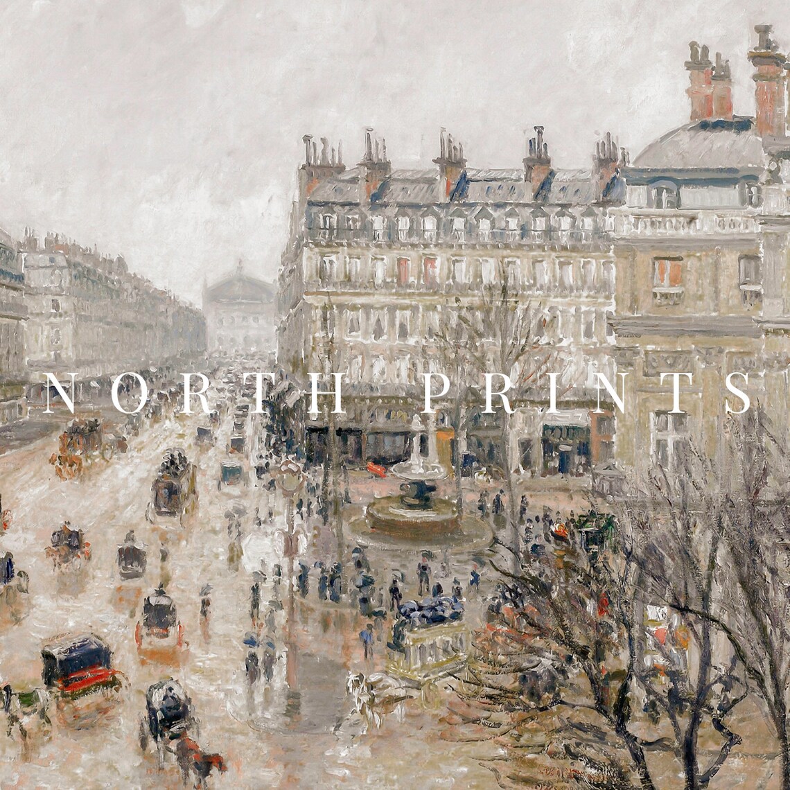 Vintage French Cityscape Abstract Art Print - Image 2