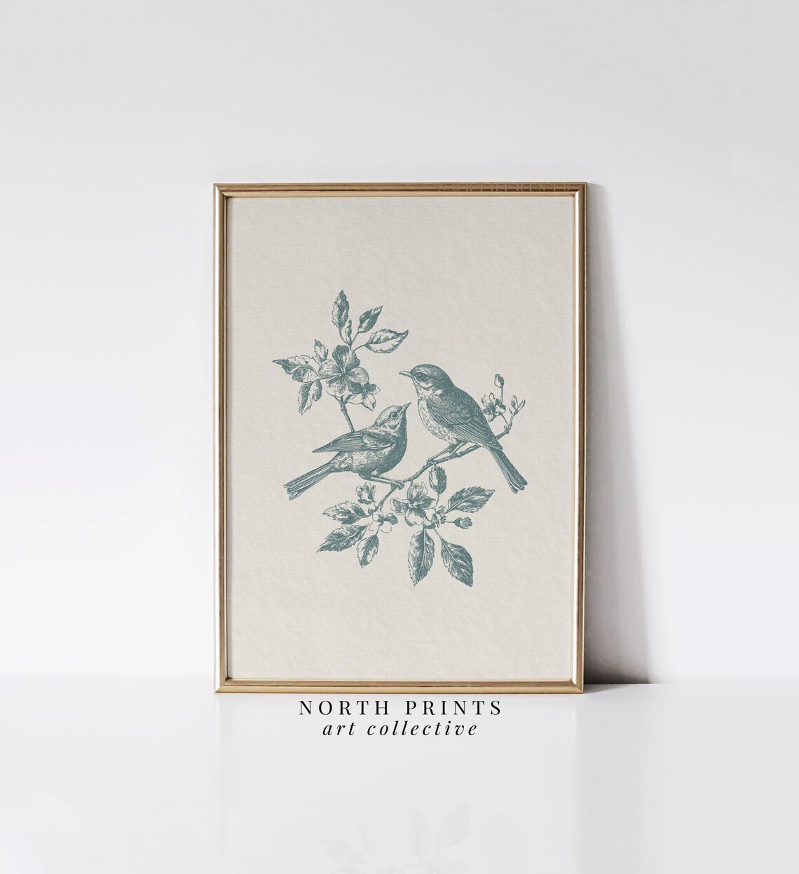 Neutral Blue Birds Print, Minimalist Farmhouse Art Print - Image 2