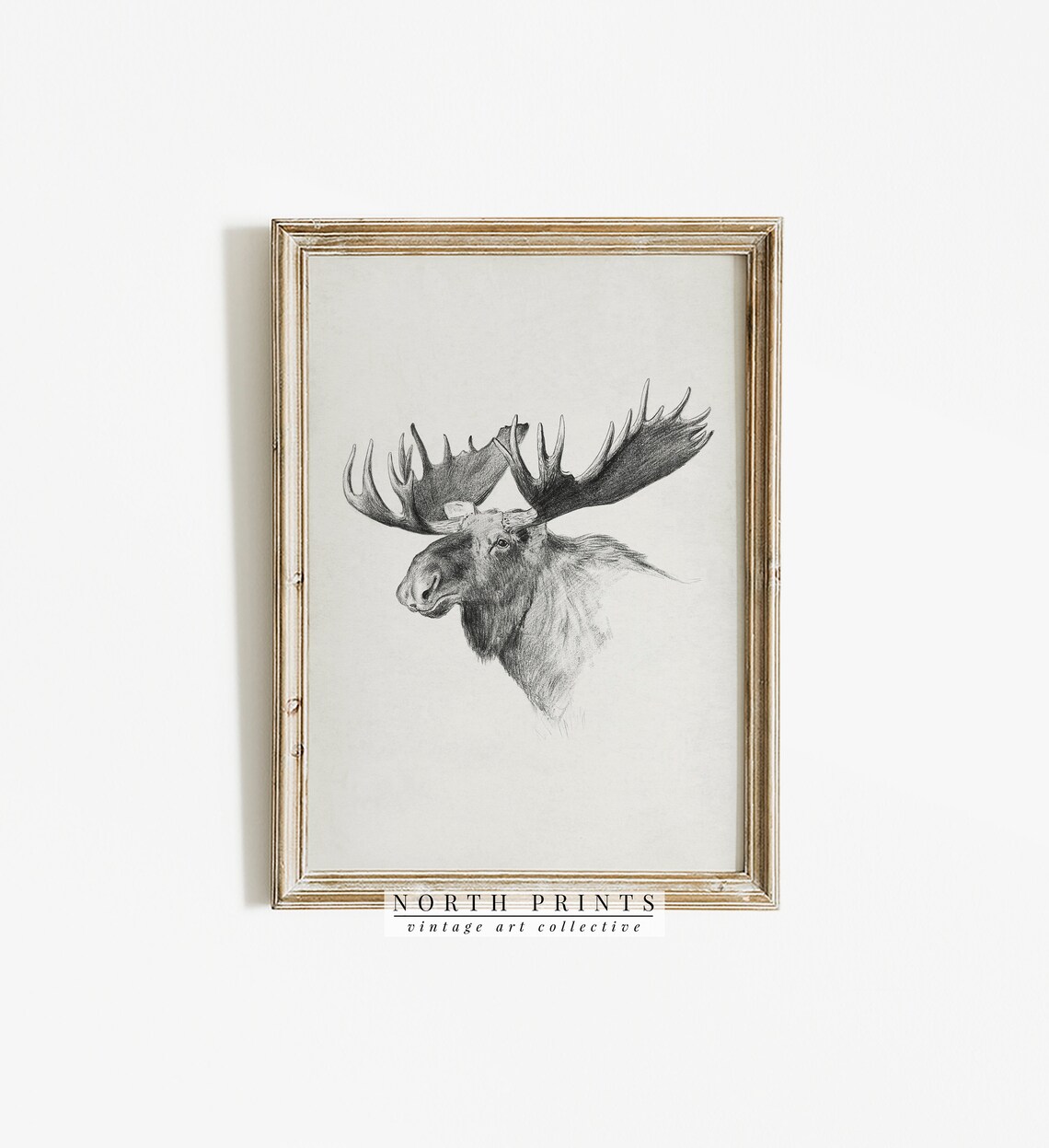 Moose Rustic Sketch Art Print, Cabin Decor - Image 4