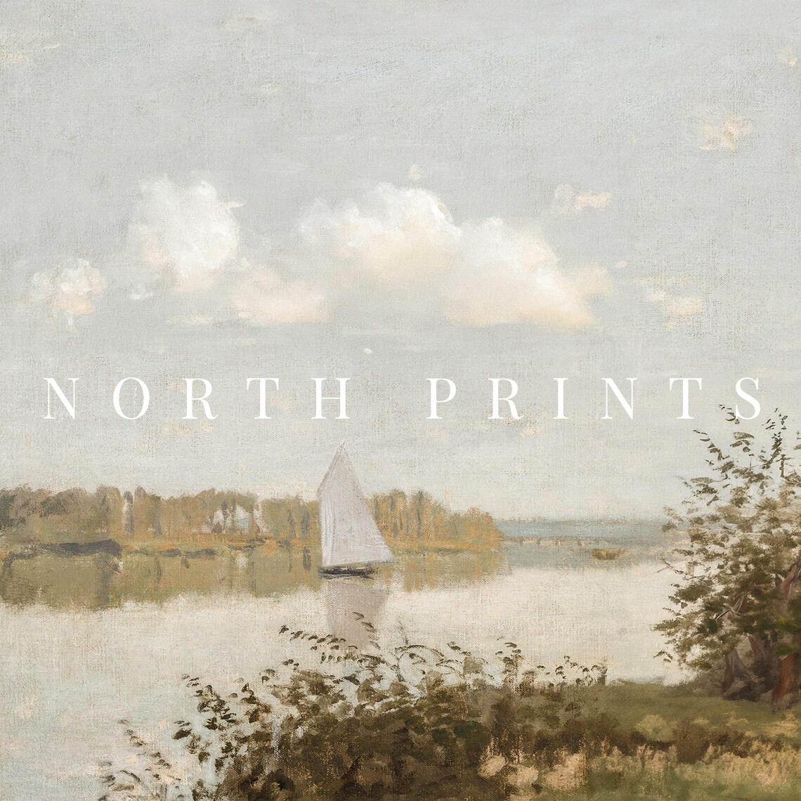 Lake House Painting, Vintage Sailboat Art Print - Image 4