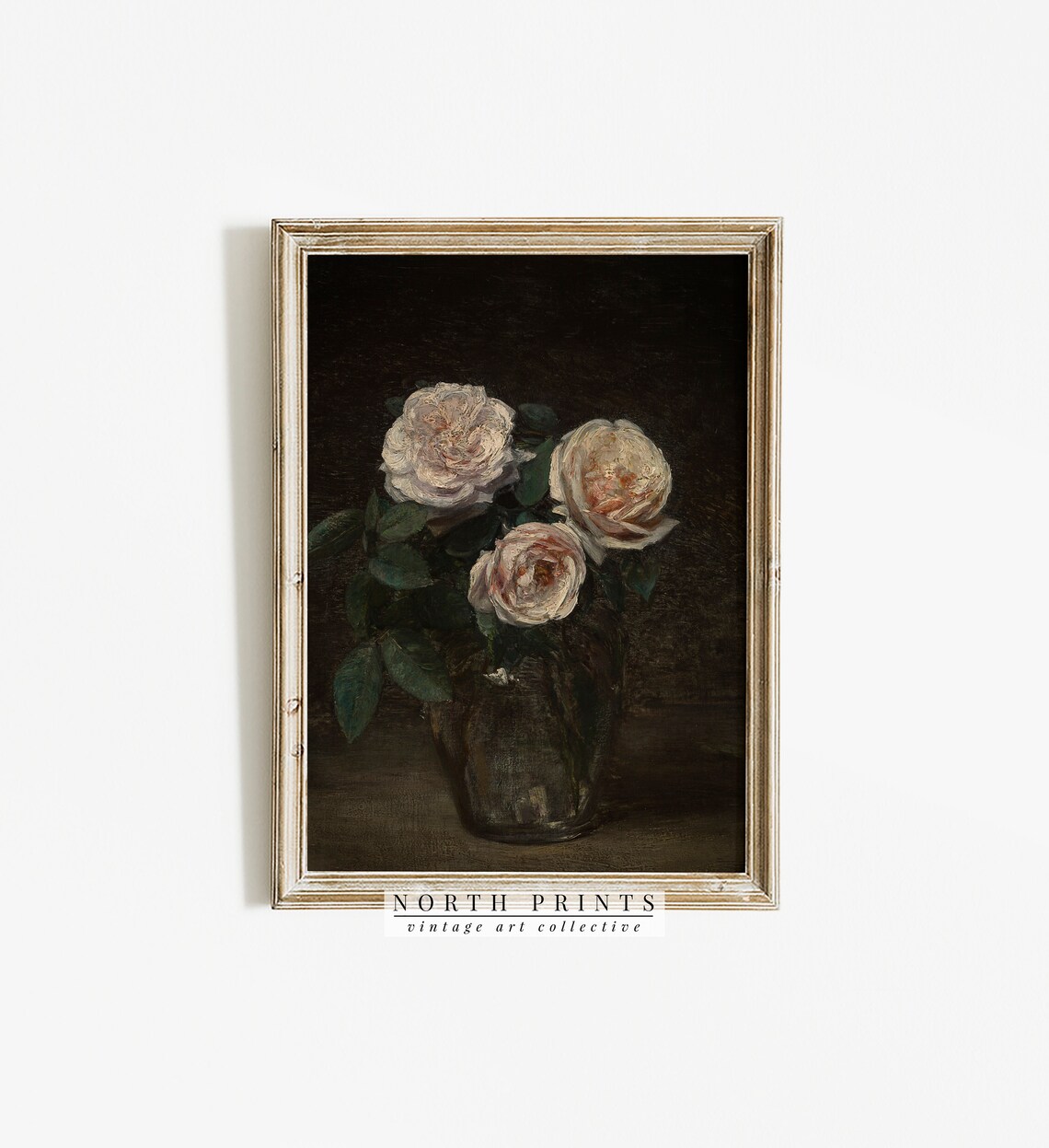Vintage Rose Painting, Dark Academia Floral Art Print - Image 2