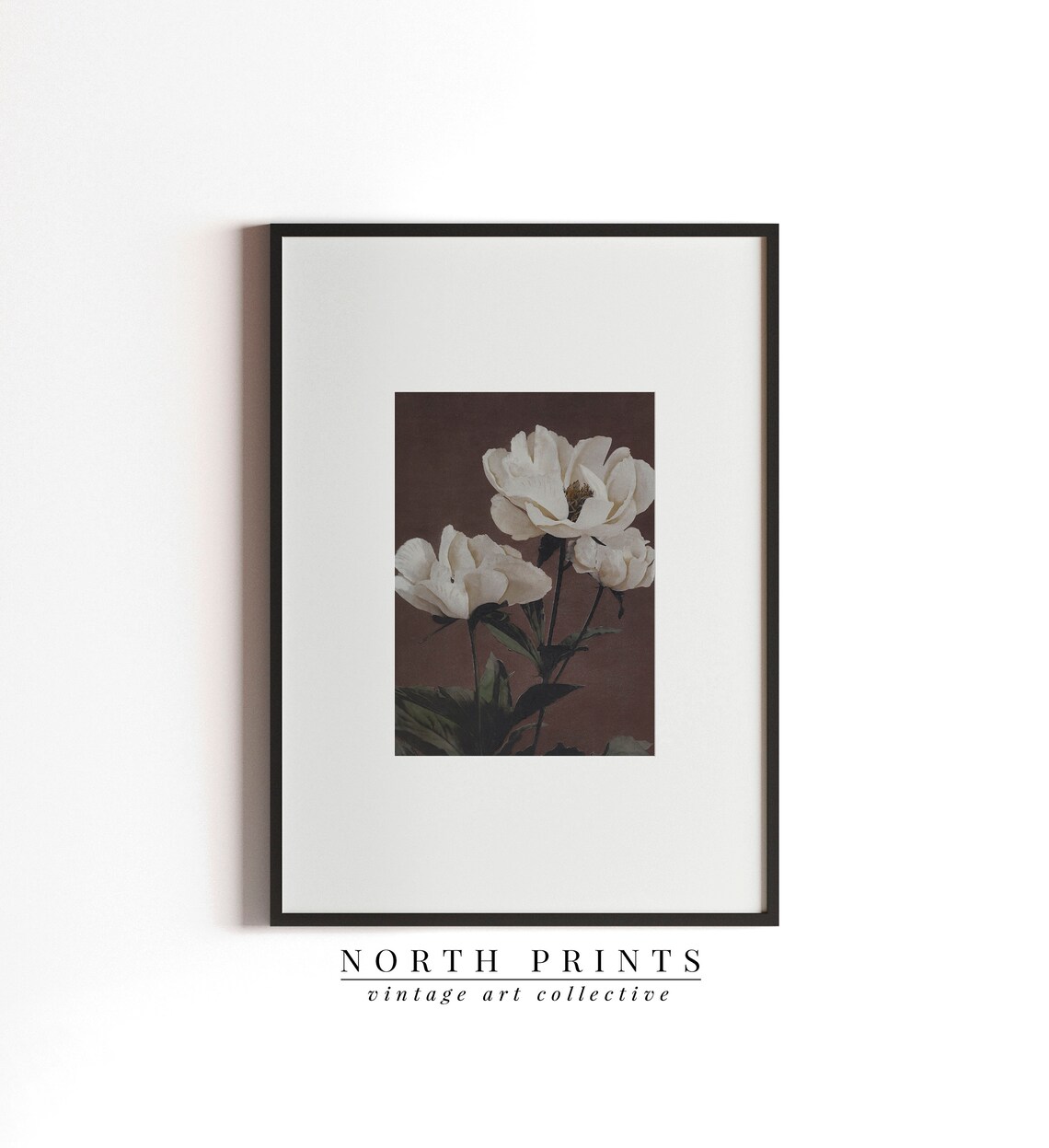 Moody Antique Flower Painting, Vintage Botanical Art Print - Image 3