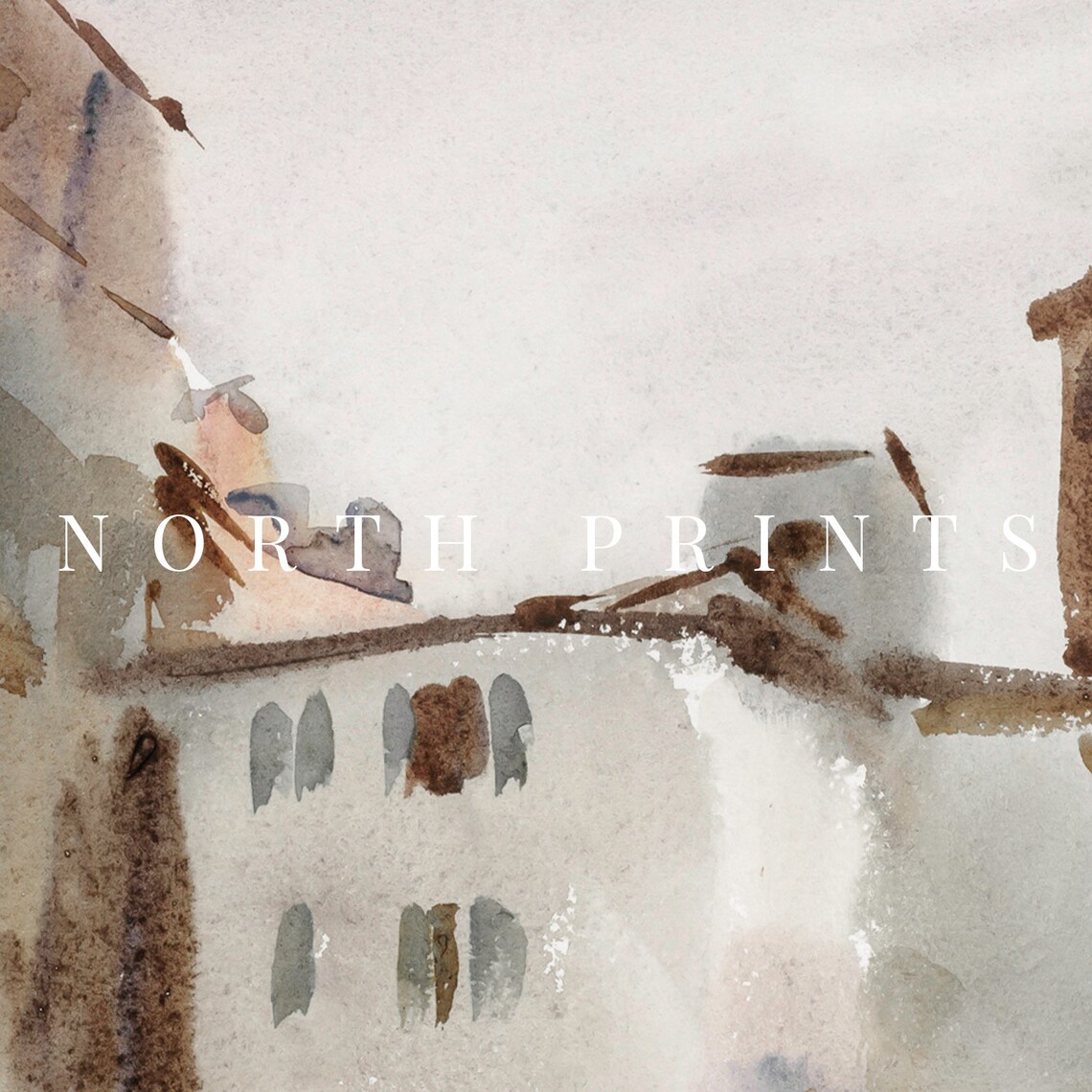 Italian Villa Painting, Vintage Neutral Art Print - Image 2