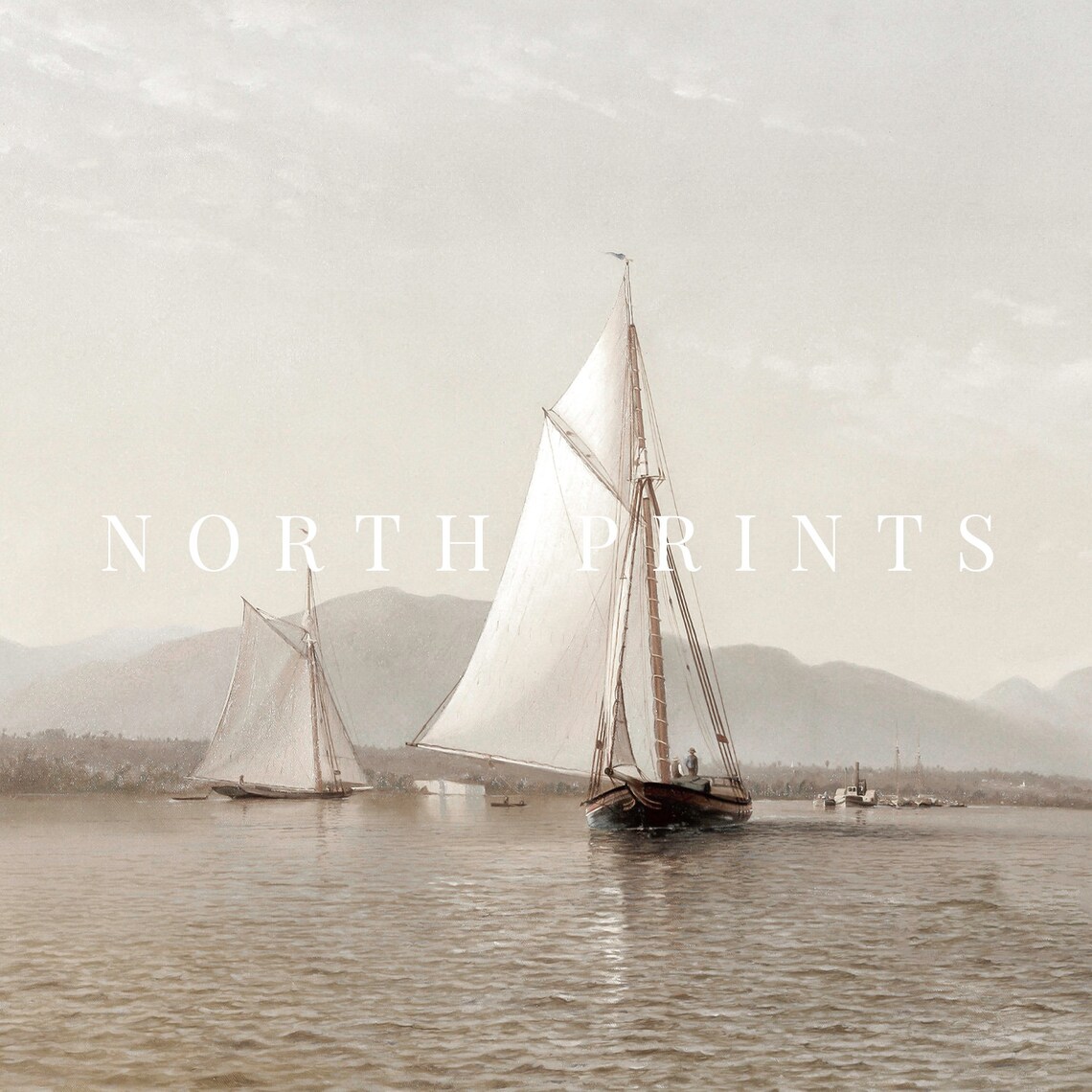 Coastal Sailing Art Print, Lake House Sailboat Painting - Image 2