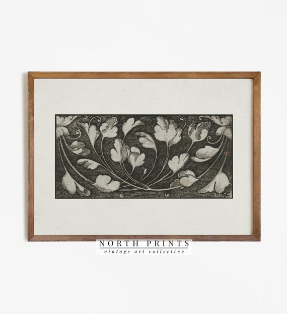 Neutral Ornate Pattern Vintage Print Antique Minimalist Wall Decor North Prints 814