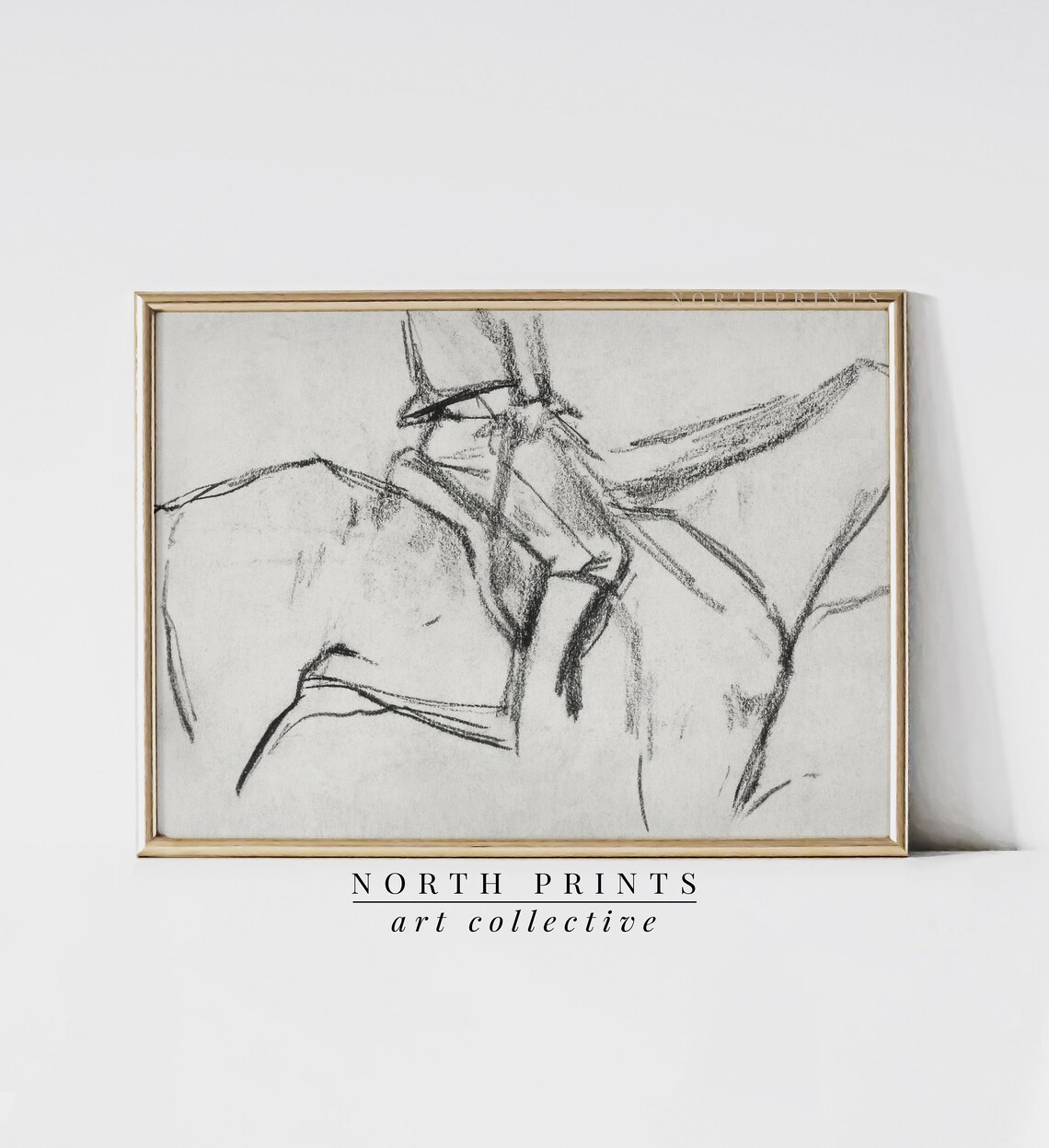 Antique Equestrian Sketch, Vintage English Country Horse Art - Image 3
