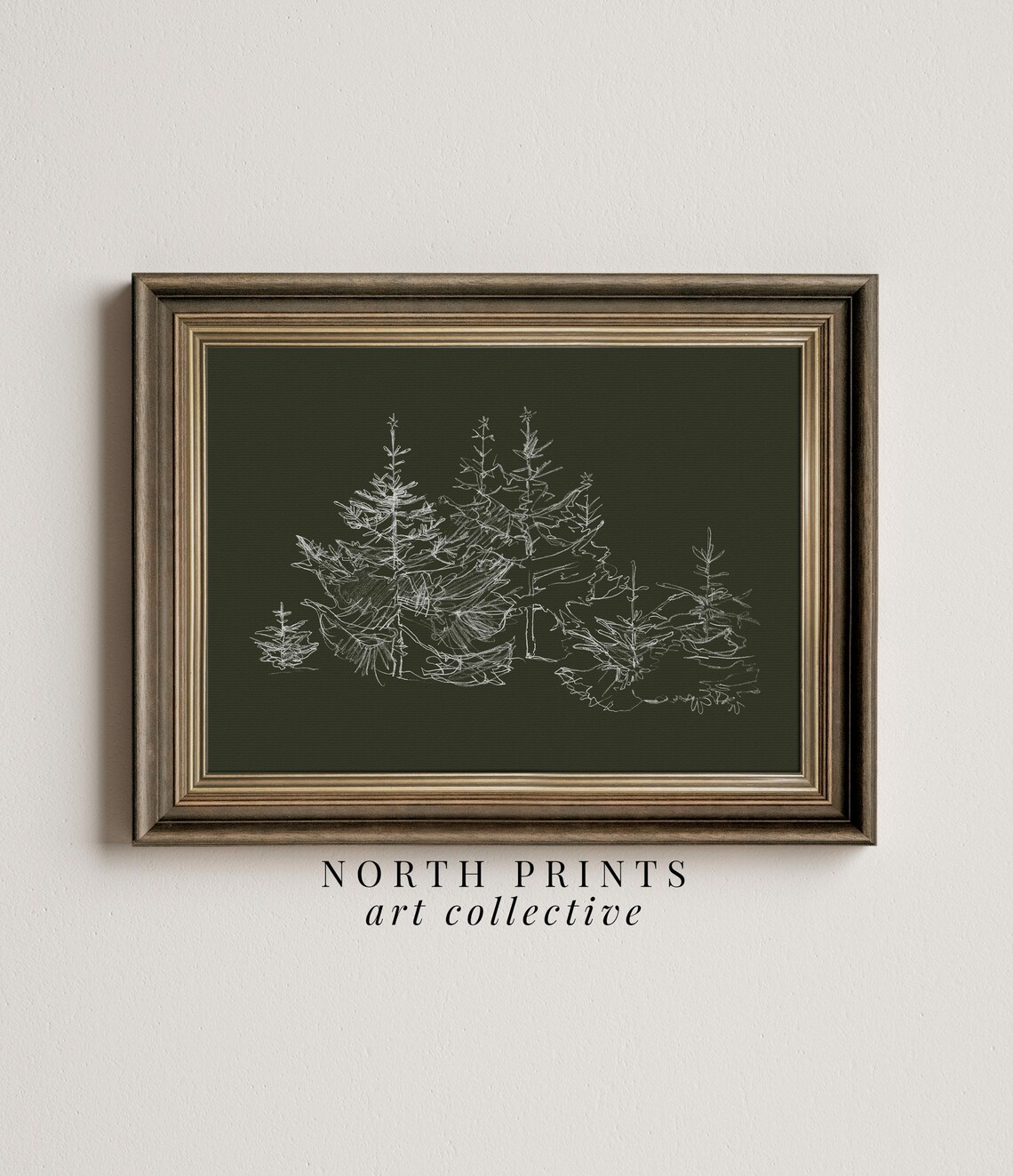 Winter Pine Tree Green Art Print, Holiday Decor - Image 2