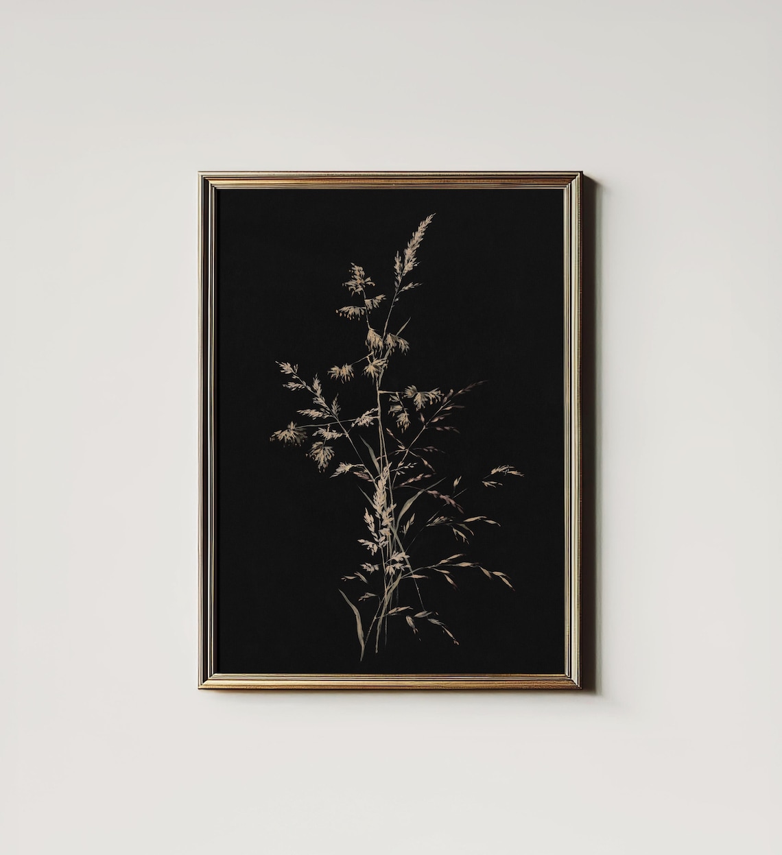 Vintage Botanical Print, Moody Autumn Wall Art