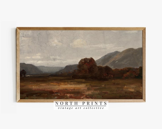Moody Autumn Landscape Vintage Fall Art Print