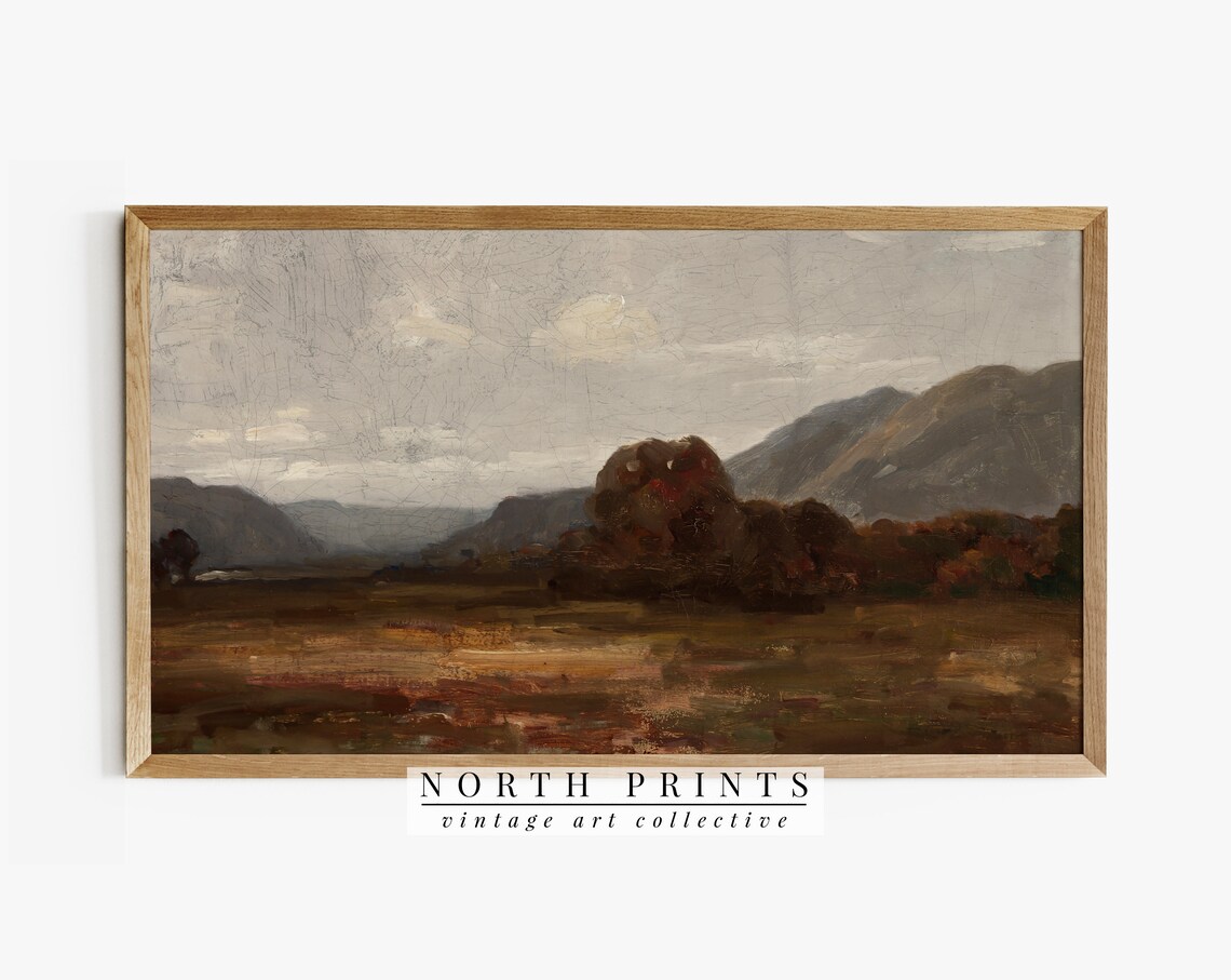 Moody Autumn Landscape Vintage Fall Art Print