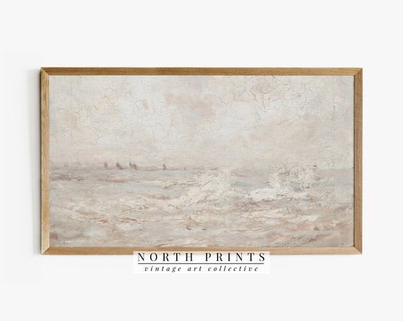 Vintage Coastal Painting Minimalist Art Print