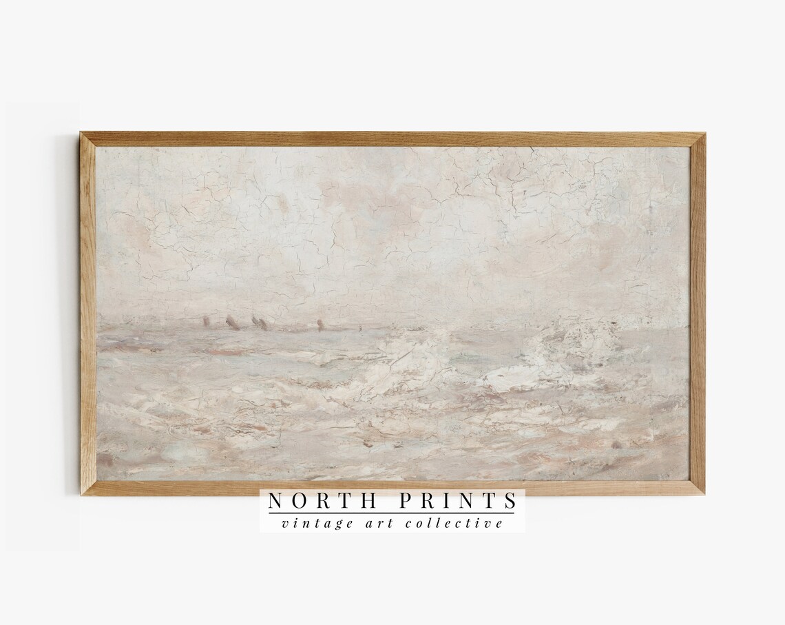 Vintage Coastal Painting Minimalist Art Print