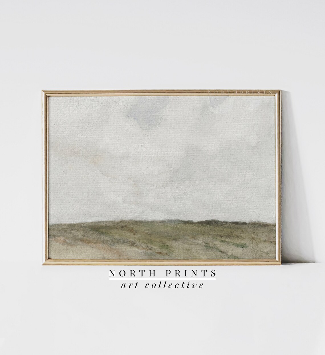 Minimalist Tonal Green Horizon Landscape Neutral Modern Vintage Poster - Image 3