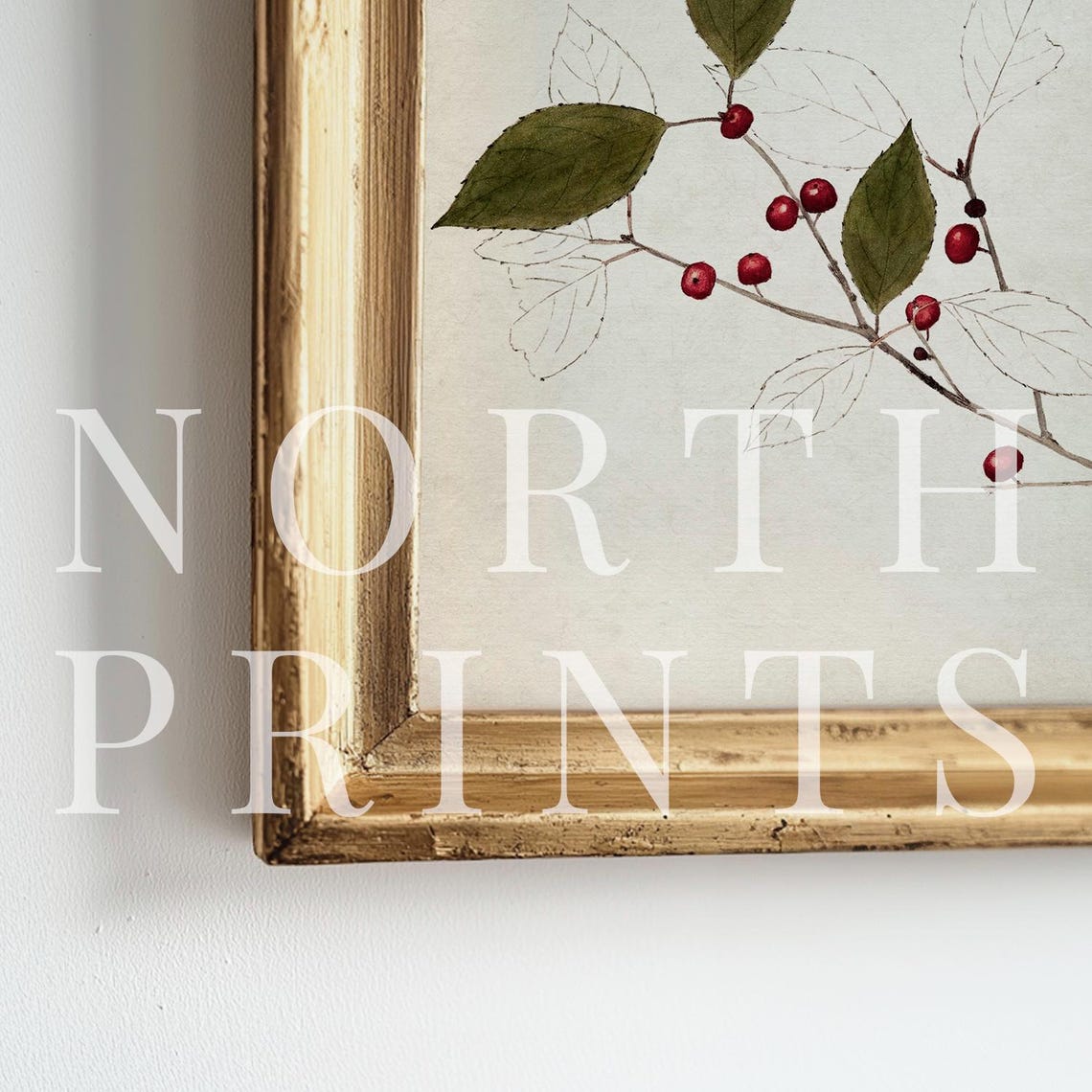 Winter Berry Branch Red Berries Minimalist Botanical Holiday Poster - Image 3