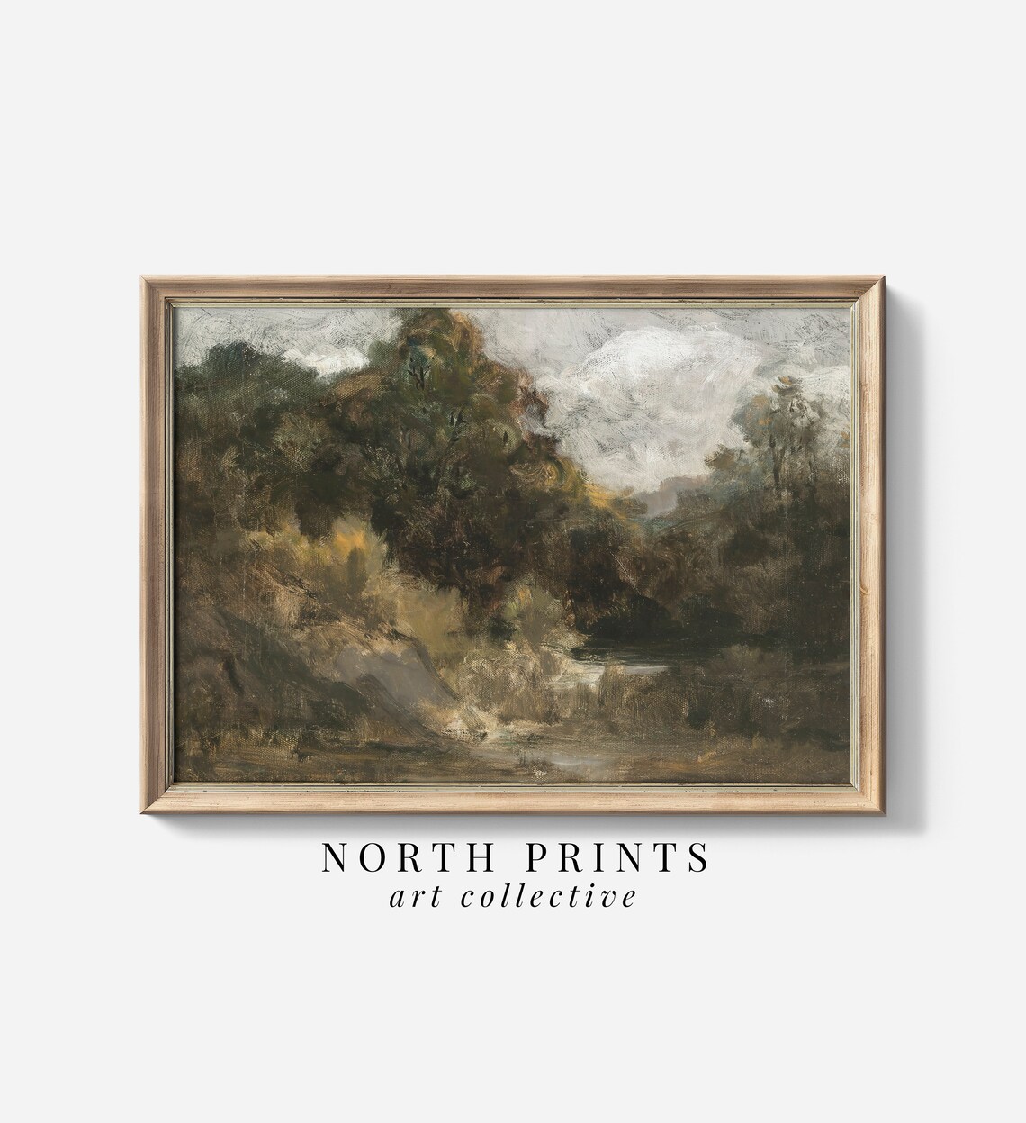 Moody Country Landscape Vintage Wall Art Print