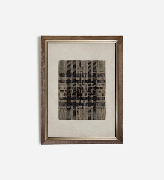 Plaid Art Neutral Brown Tartan Farmhouse Decor