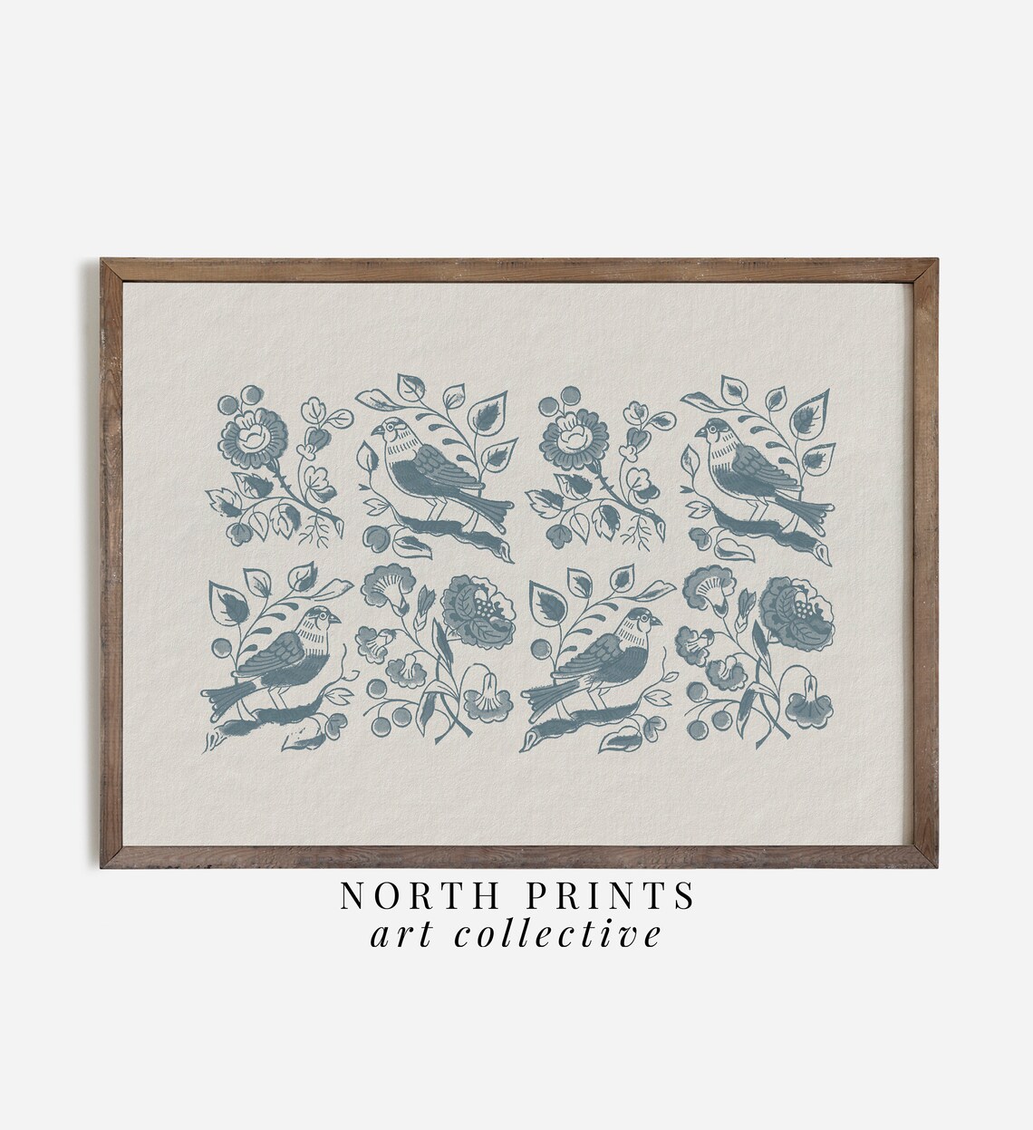 Blue Birds Nursery Art, Kids Room Decor Print