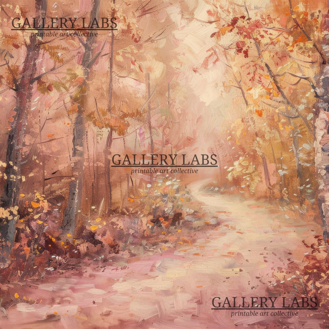 Autumn Forest Golden Trees Cottagecore Serene Woodland Art Print - Image 4